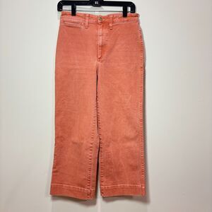 Madewell Women’s Jeans 27 Rust Orange Cropped Wide Leg High Waist Denim